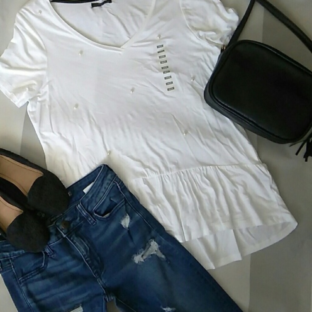 Jeanne Pierre High Low Women’s Peplum Top (NWT)